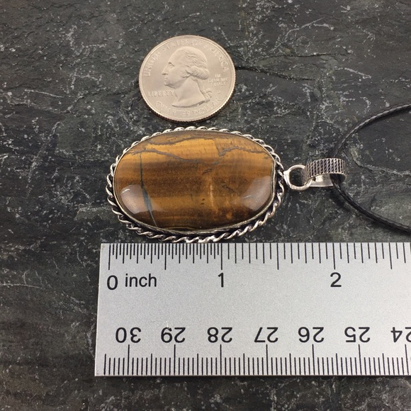Tiger’s Eye Stone Pendant Necklace - Picture 8 of 10